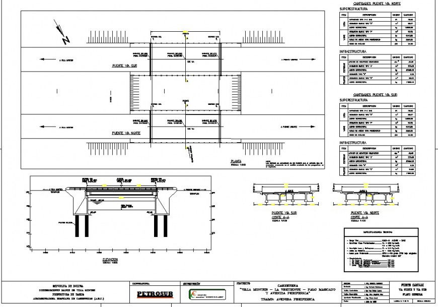 RCC bridge structure detail plan and elevation 2d view CAD block layout autocad file