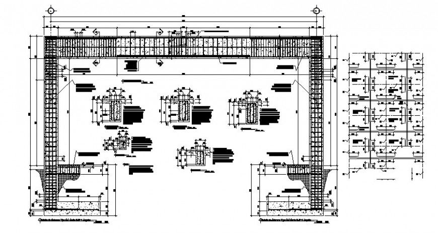 RCC column-beam connection detail drawing in autocad