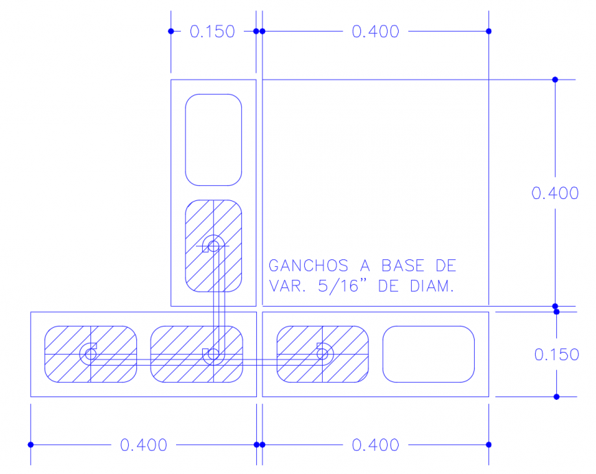 RCC construction units detail 2d view CAD structural block dwg file