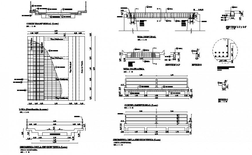 RCC slab detail 2d drawing in autoacd software