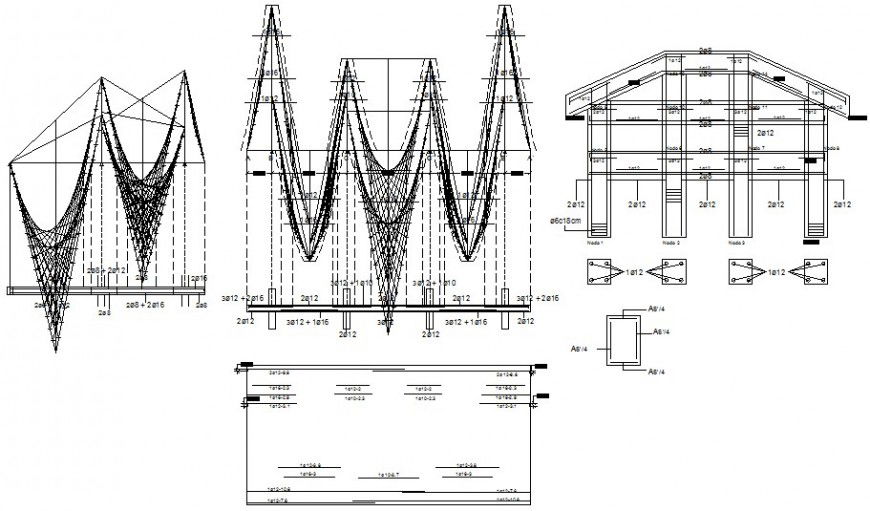 RCC structural units details drawings in Autocad software