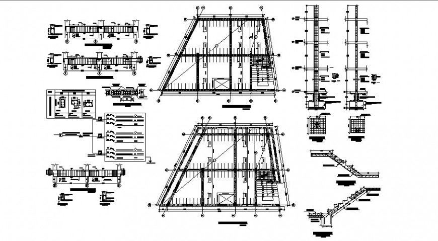 Rcc structural units drawing with other construction units dwg file