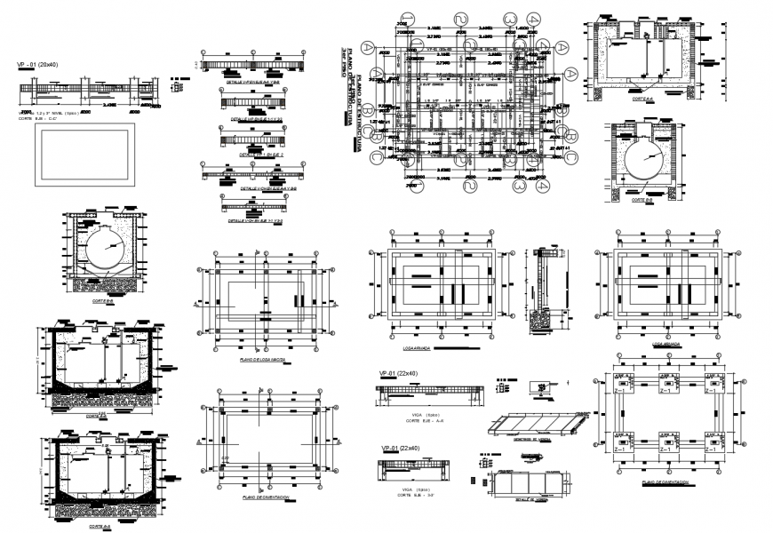 Detailed RCC Structure 2D Layout in AutoCAD DWG Drawing File