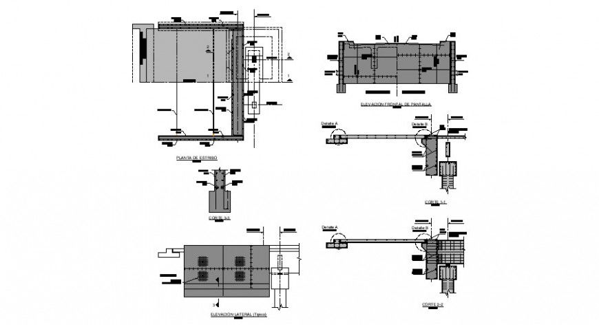 RCC structure detail 2d view CAD construction block autocad file