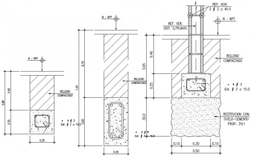 RCC structure detail drawing in autocad software