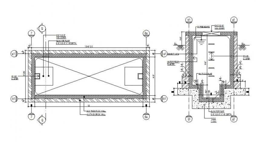 RCC structure drawings plan and elevation 2d view autocad file