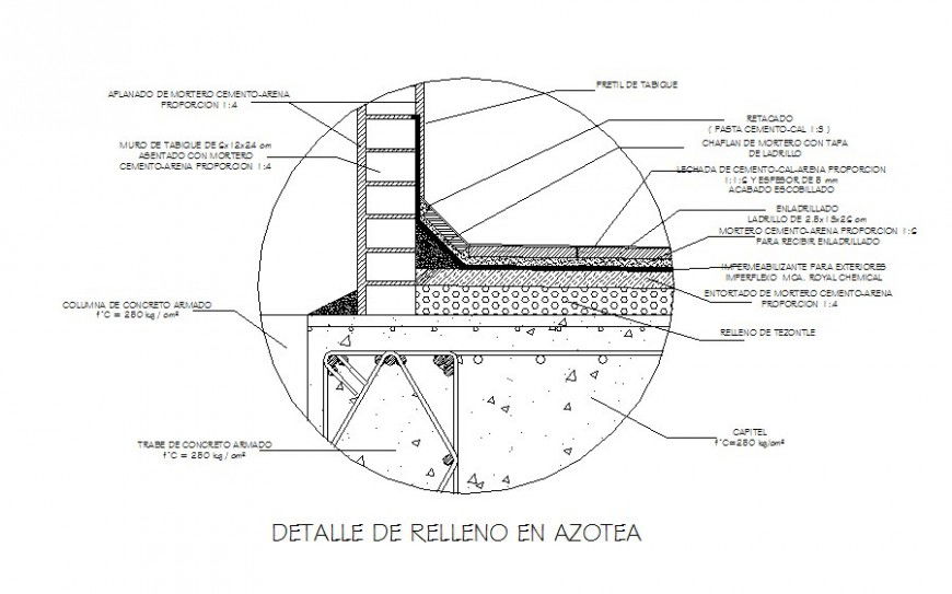 RCC structure sectional drawing in autocad