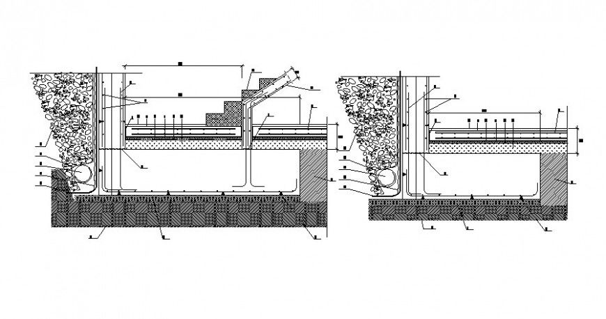 RCC structure sectional drawings details 2d view dwg file