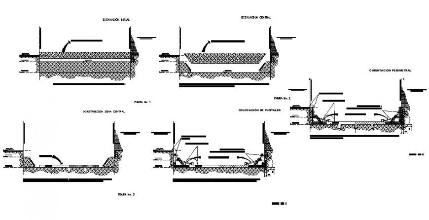 Re-foundation in boundary wall cad construction details dwg file