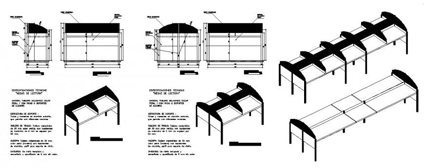 Reading library furniture blocks cad drawing details dwg file