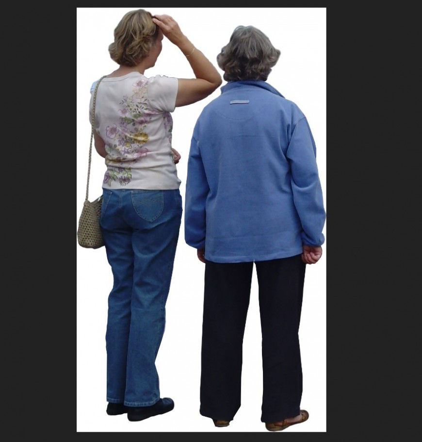 Rear elevation of people detail 3d model layout file