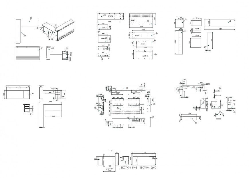 Reception furniture plan autocad file