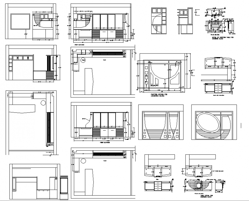 Reception of an office plan with detail dwg file.