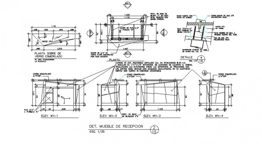 Reception Table Carpentry and Furniture CAD Layout DWG file