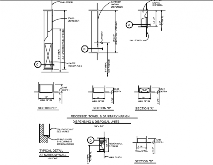 Recessed soap dispenser details