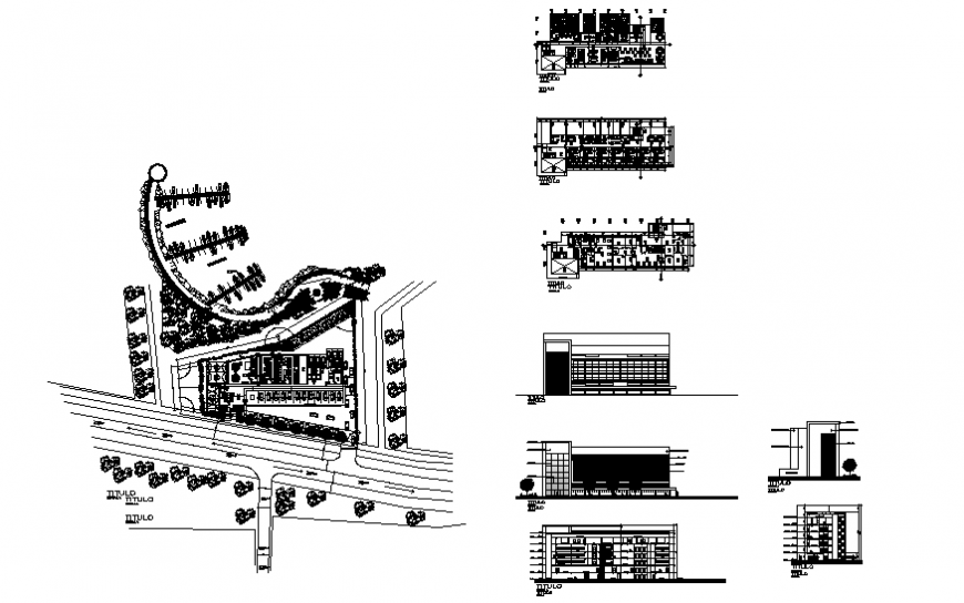 Recovery and rehabilitation centre building drawing in dwg file.