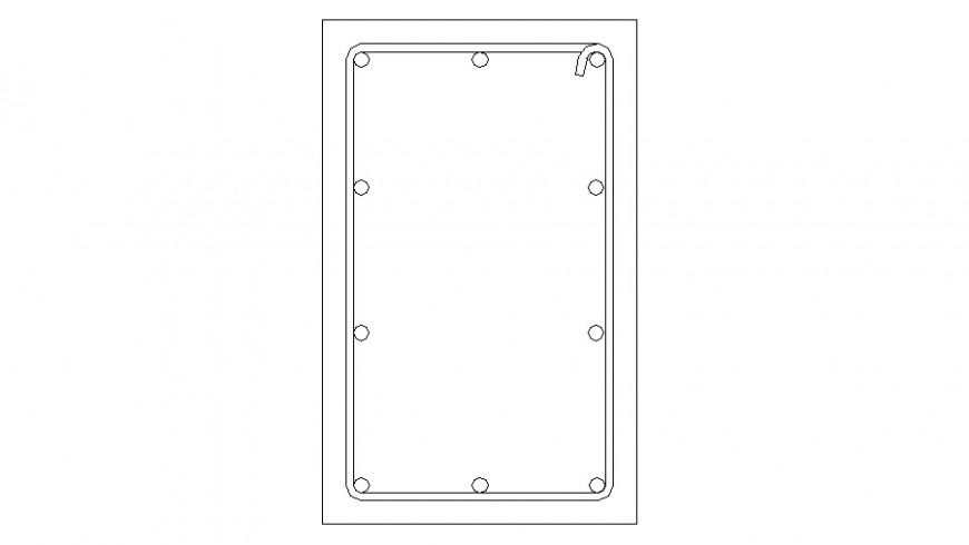 Rectangle column section plan autocad file