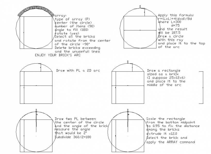 Rectangle size brick plan layout file