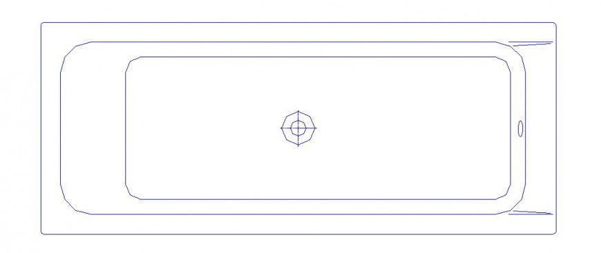 Rectangular bath tub plan of sanitary block in AutoCAD