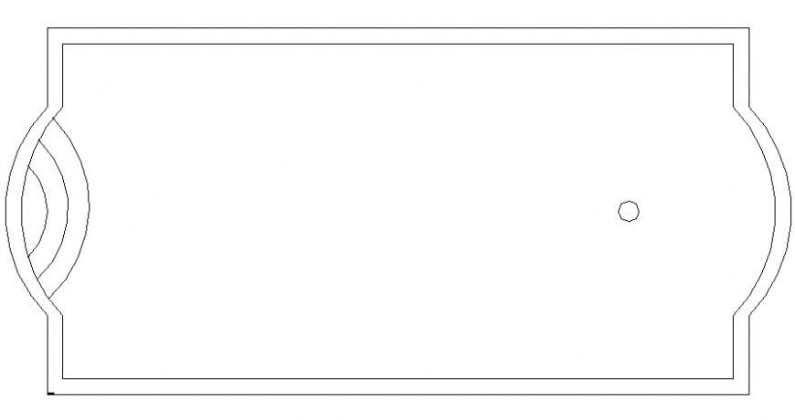 Rectangular design shape of swimming pool 2d view autocad file