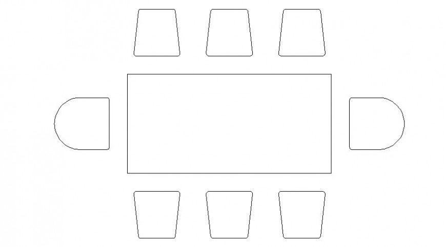 2D CAD Layout of Rectangular Furniture Block Design