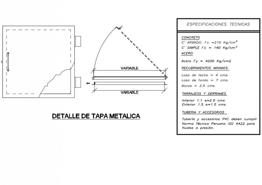 Rectangular irrigation reservoir plan autocad file