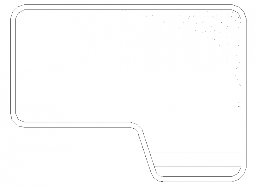 Rectangular pool plan with a detailed dwg file.