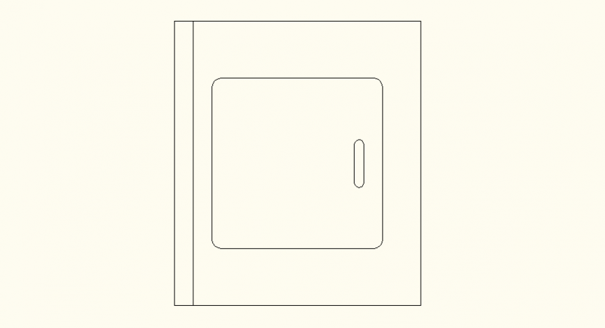 Rectangular shape sink detail elevation and plan autocad file