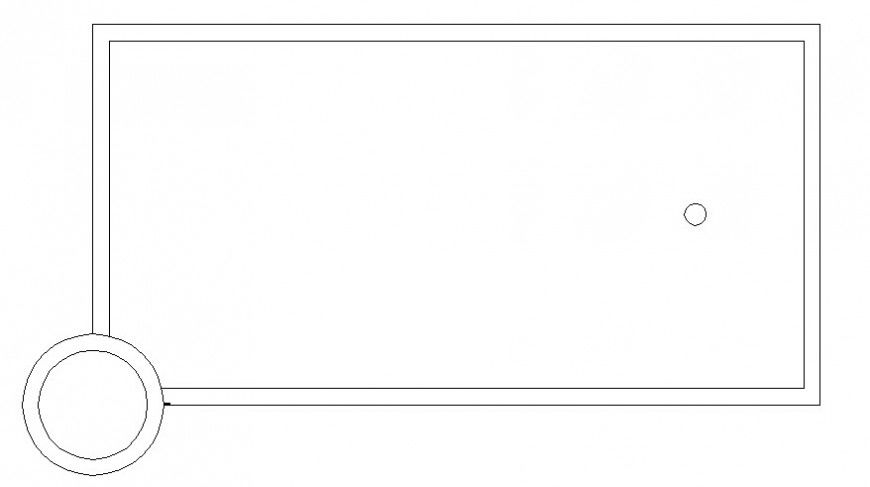 Rectangular shape swimming pool 2d view file in autocad software