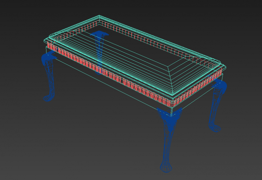 Rectangular Table 2D CAD Block for Furniture Layout