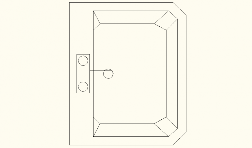 Rectangular shaped designer wash basin detail elevation autocad file