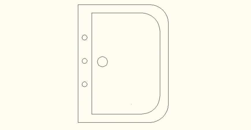 Rectangular shaped sink detail elevation and plan autocad file