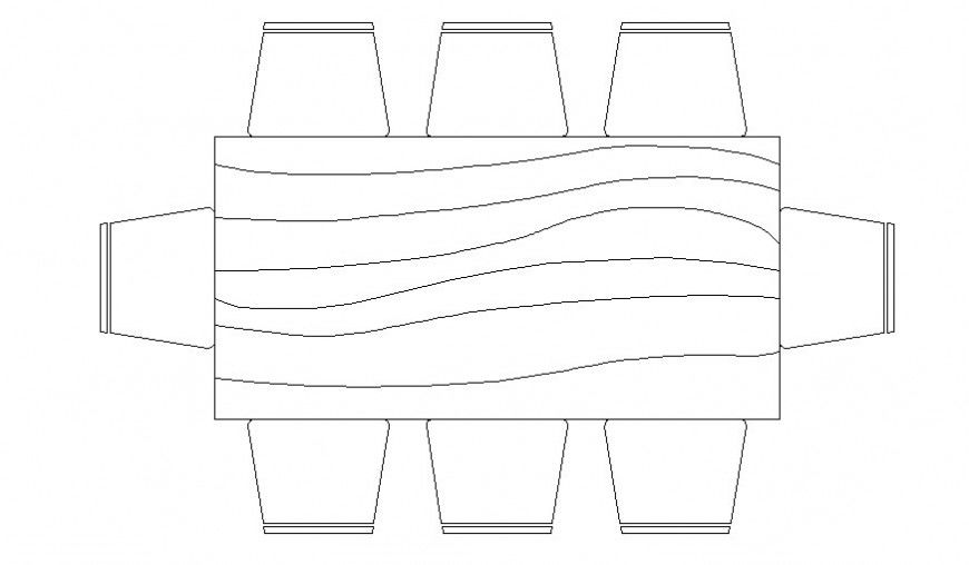 Rectangular table details 2d drawing in autocad