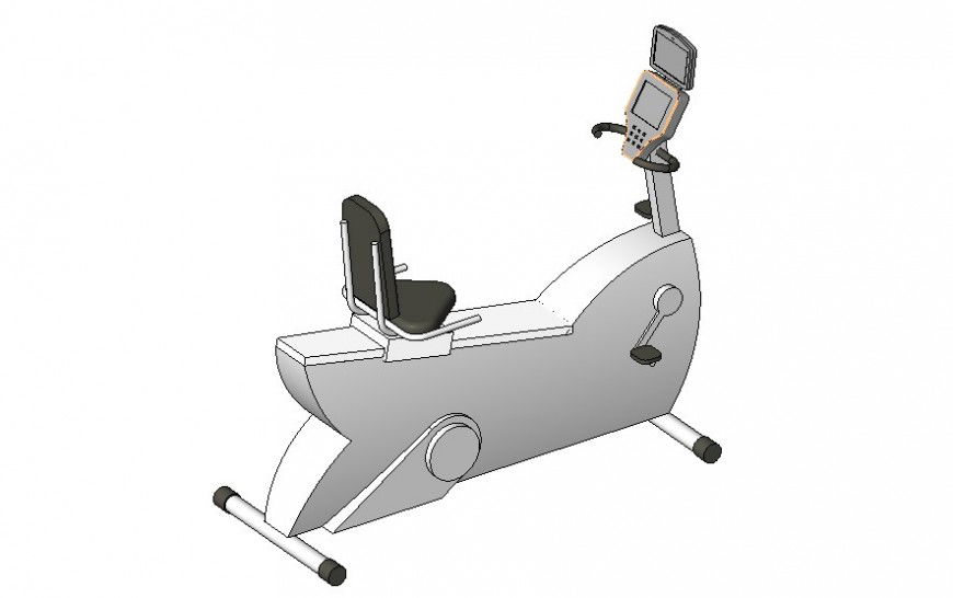 Recumbant gym bike drawings detail 3d model revit file
