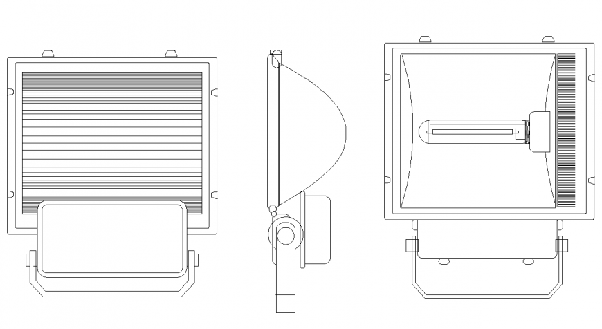 Reflector light detail drawing in dwg AutoCAD file.