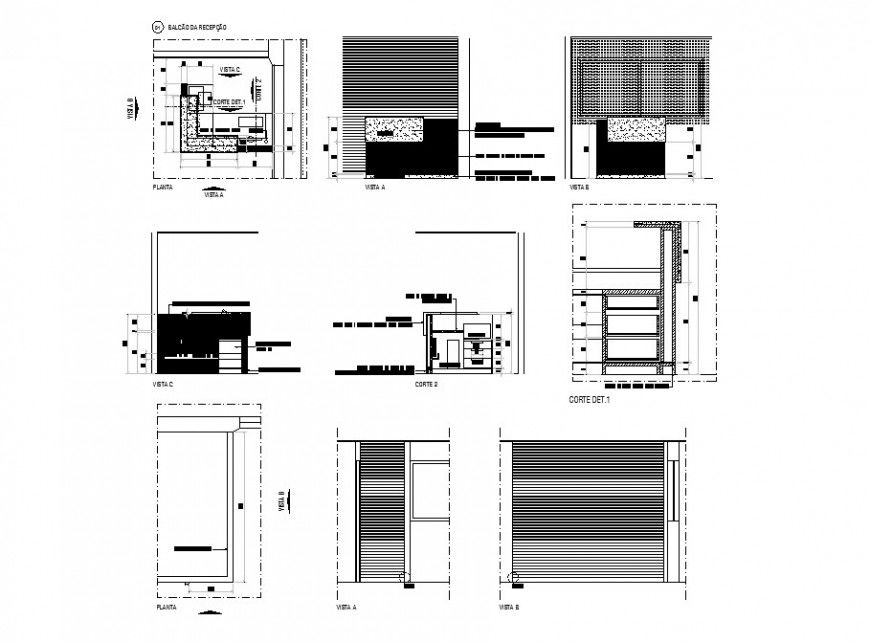 Reform and atmosphere of doctors office elevation, section and cad drawing details dwg file