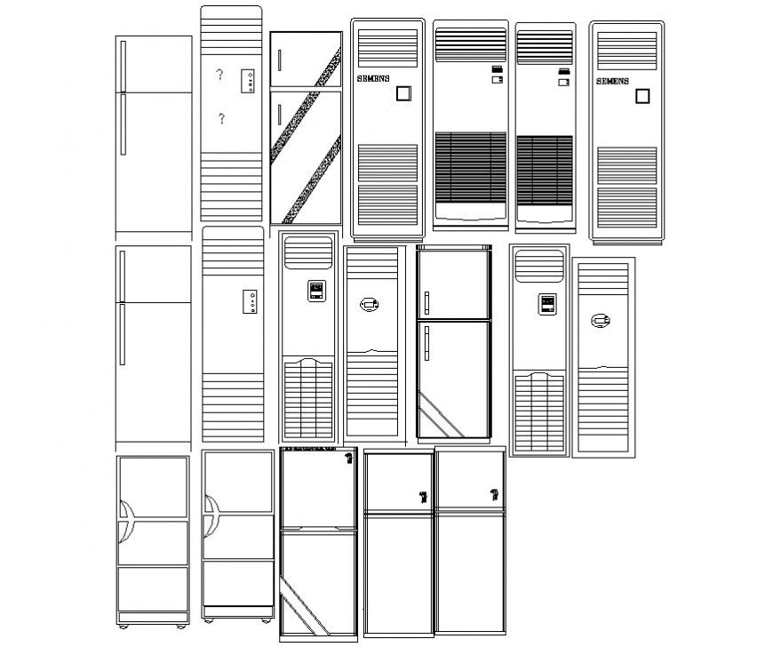 refrigerator cad blocks dwg file