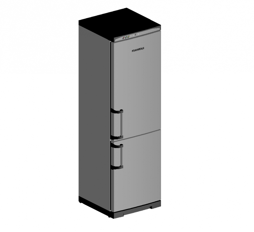 Refrigerator detail elevation 3d model autocad file