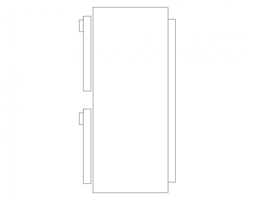 Refrigerator side elevation view cad block details dwg file