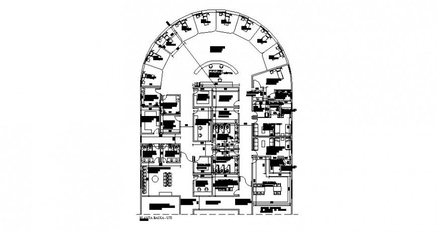 Region hospital distribution plan cad drawing details dwg file