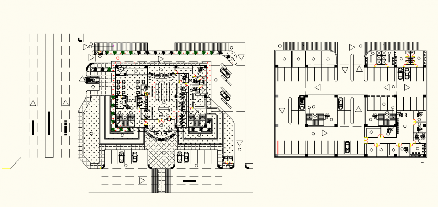 Regional bank building detail elevation and plan AutoCAD file