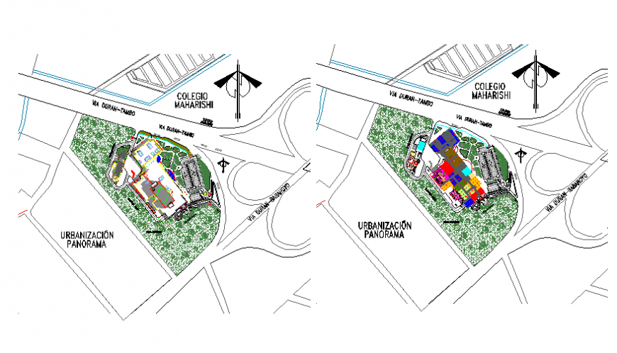 Regional Hospital Map with Urban Town Plan CAD Drawing