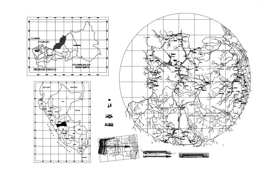 Regional Location Map and Town Planning CAD DWG File