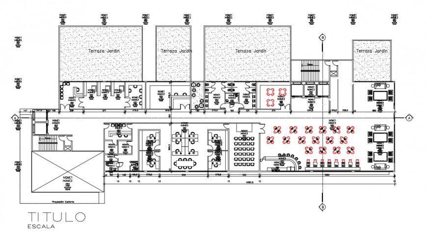 Rehabilitation center building 2d view CAD drawings dwg file