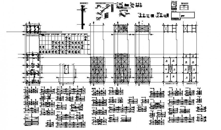 Reinforced concrete blocks detail 2d view section AutoCAD file