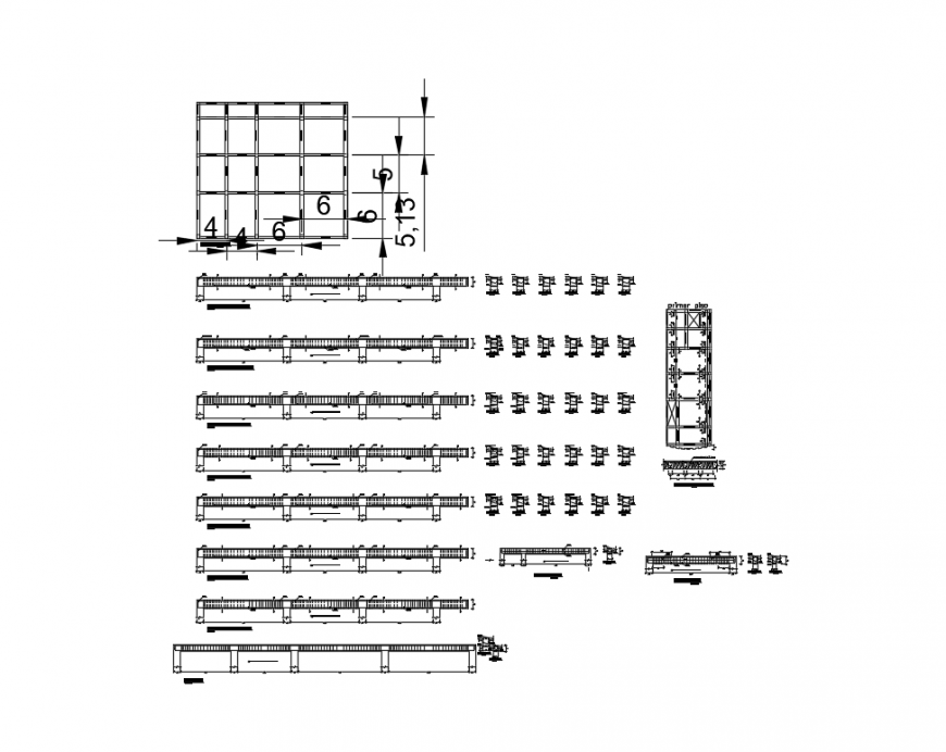 Reinforced concrete cad constructive details of column of home dwg file