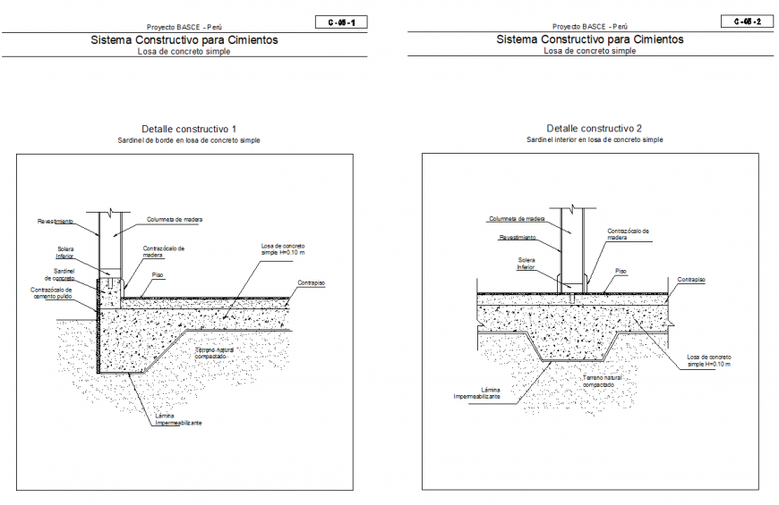 Reinforced concrete slab section plan layout file