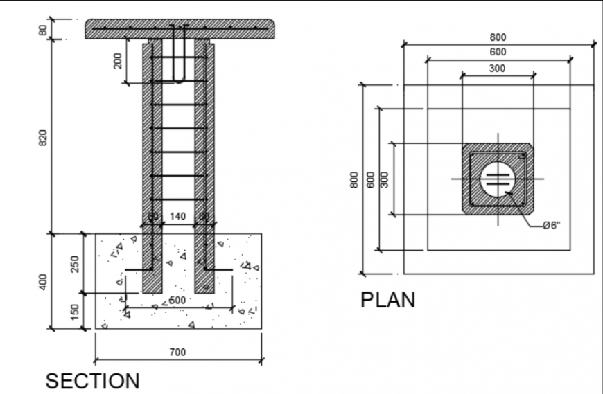 Reinforced concrete table