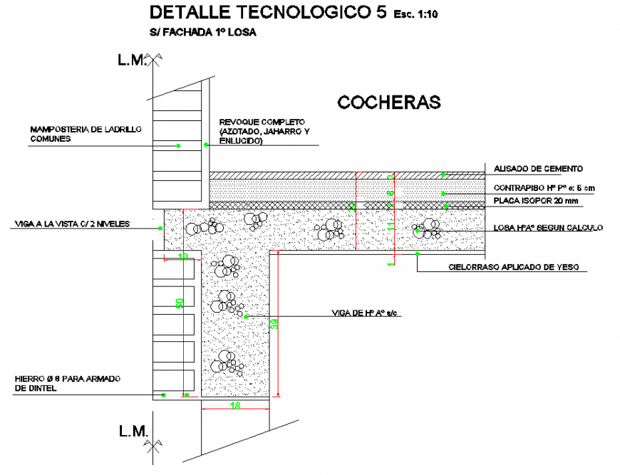 Reinforced concretes lab detail dwg file