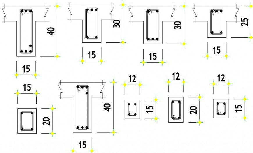 Reinforcement CAD 2d drawings details structural blocks dwg file